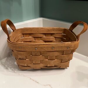 Small Vintage Longaberger Basket (1988) with leather handles